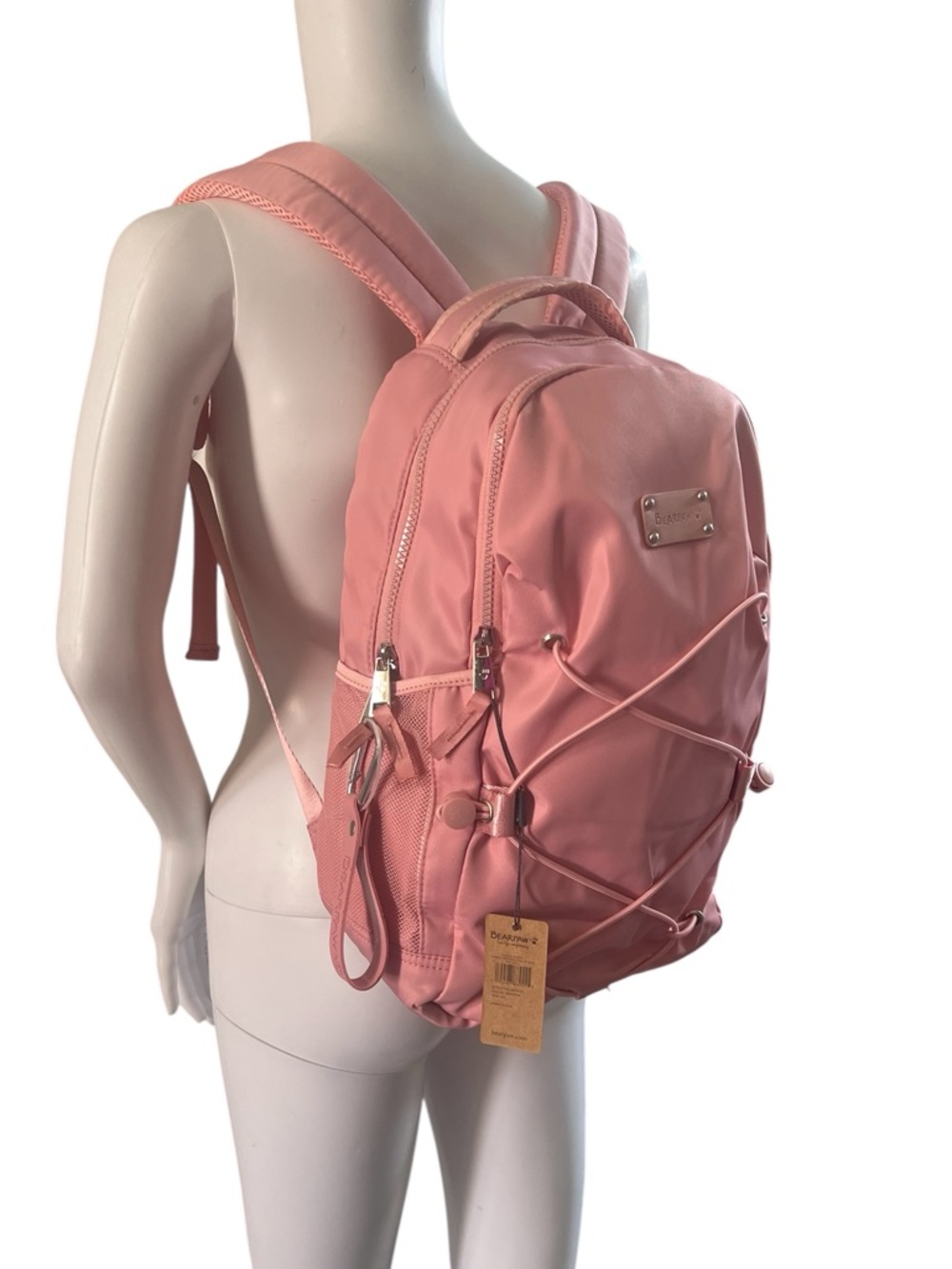 BearPaw Pink Bungee Backpack - Picture 3 of 16